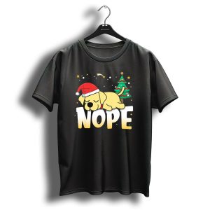 Nope Lazy Retriever Christmas Labrador Santa Hat T Shirt