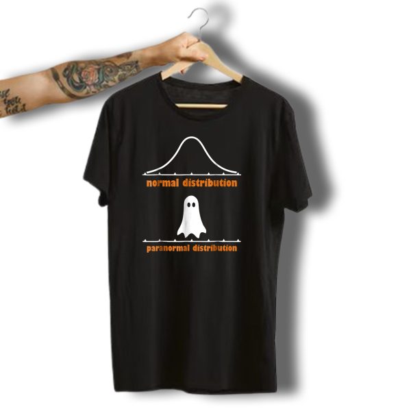 Normal Distribution Paranormal Distribution Halloween Funny Math Ghost T Shirt t shirt 1 1
