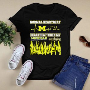 Normal Heartbeat M Heartbeat When My Michigan Wolverines Are Playing T-Shirt