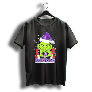 Northwestern Wildcats Grinch Love Christmas 2024 Football T-Shirt
