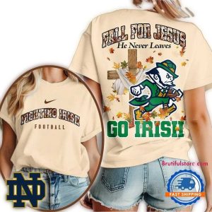 Notre Dame Fighting Irish 2025 Ncaa Season Fall For Jesus All Over Print T Shirt
