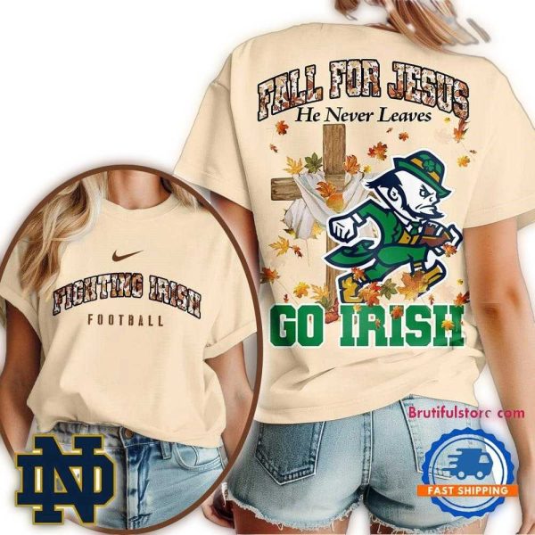 Notre Dame Fighting Irish 2025 NCAA Season Fall For Jesus Unisex 3D Shirt 1