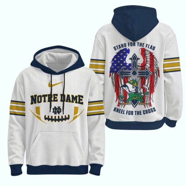 Notre Dame Fighting Irish 2025 NCAA Stand For The Flag Kneel AOP Hoodie