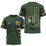 Notre Dame Fighting Irish 2025 Ncaa Veteran All Over Print T Shirt
