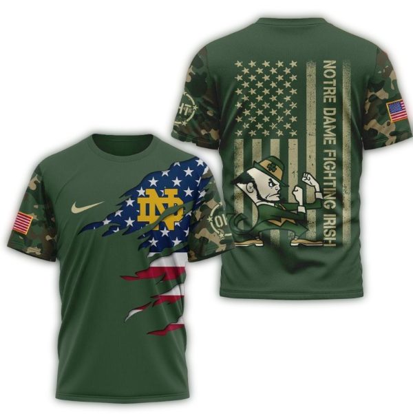 Notre Dame Fighting Irish 2025 NCAA Veteran Limited 3D Shirt 1