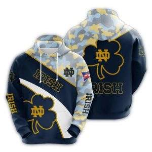 Notre Dame Fighting Irish Camo For Patricks Day All Over Print Hoodie