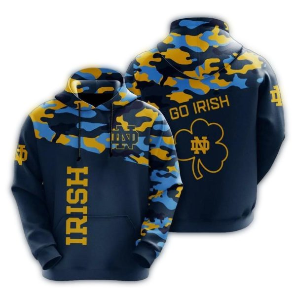 Notre Dame Fighting Irish Camo Go Irish AOP Hoodie 1