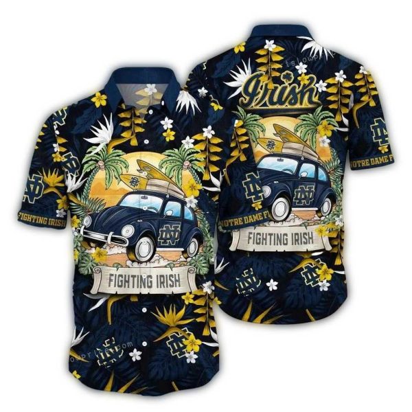 Notre Dame Fighting Irish Camping Summer Vacation Tropical Hawaiian Shirt 1