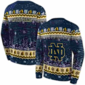 Notre Dame Fighting Irish Christmas Trees All Over Print Sweatshirt