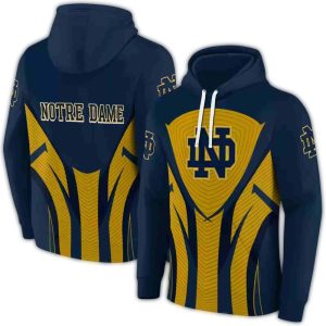 Notre Dame Fighting Irish Concentric Lines All Over Print Hoodie