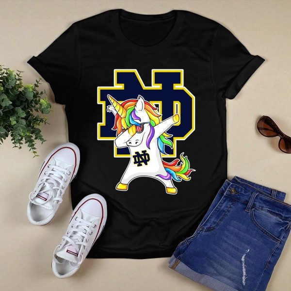 Notre Dame Fighting Irish Dab Unicorn ND T Shirt Black 1