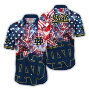 Notre Dame Fighting Irish Flag American Hawaiian Shirt