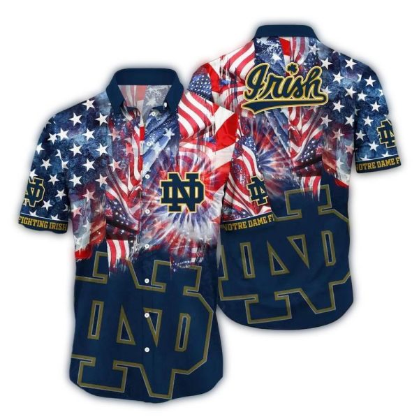 Notre Dame Fighting Irish Flag American Hawaiian Shirt 1