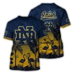 Notre Dame Fighting Irish Flamingo Landscape All Over Print T Shirt