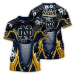 Notre Dame Fighting Irish Floral Flower Leafs Pattern Uniform All Over Print T Shirt