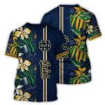 Notre Dame Fighting Irish Floral Flower Leafs Stripe Vintage All Over Print T Shirt
