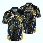 Notre Dame Fighting Irish Floral Leafs Pattern Summer Tropical Hawaiian Shirt