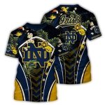 Notre Dame Fighting Irish Floral Leafs Pattern Tropical All Over Print T Shirt