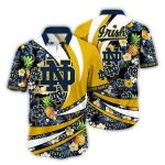 Notre Dame Fighting Irish Floral Leafs Pineapple Pattern Hawaiian Shirt