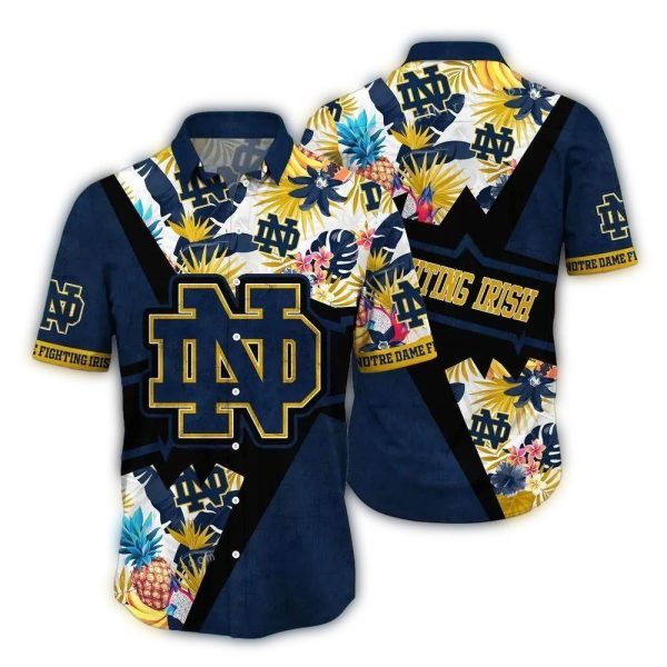 Notre Dame Fighting Irish Floral Pineapple Hawaiian Shirt 1