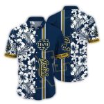 Notre Dame Fighting Irish Floral White Stripe Hawaiian Shirt