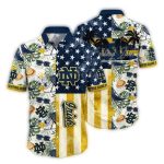 Notre Dame Fighting Irish Floral And Flag Us Hawaiian Shirt