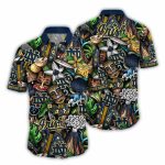 Notre Dame Fighting Irish Floral And Tiki Pattern Hawaiian Shirt