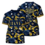 Notre Dame Fighting Irish Flower Blossom Pattern All Over Print T Shirt