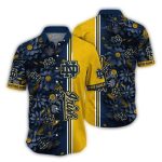 Notre Dame Fighting Irish Flower Blossom Stripe Hawaiian Shirt