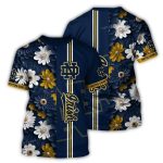 Notre Dame Fighting Irish Flower Stripe All Over Print T Shirt