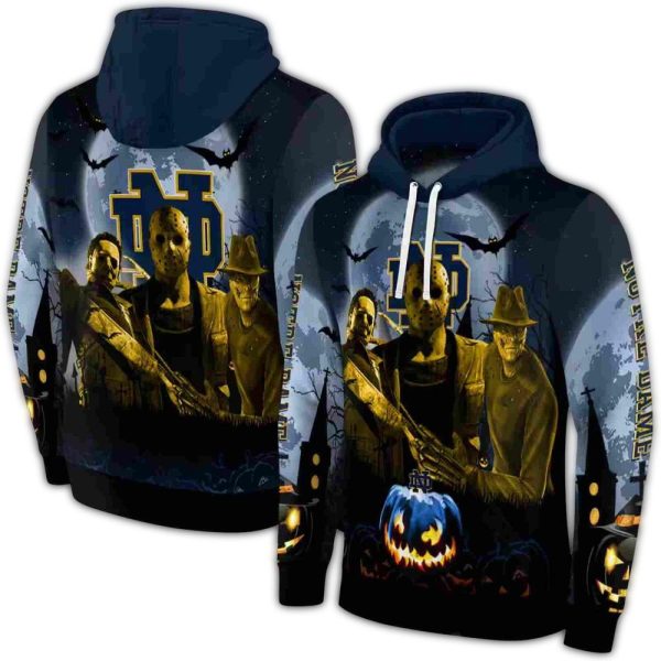 Notre Dame Fighting Irish Halloween Vibes AOP Hoodie 1