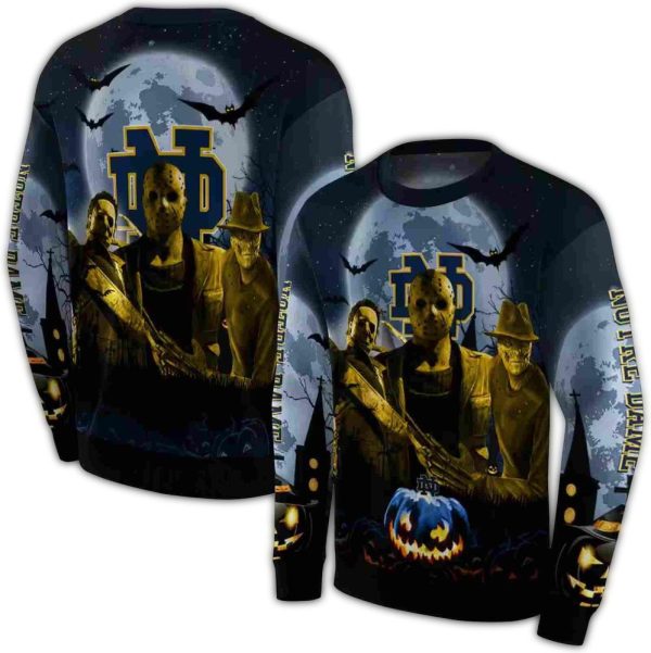 Notre Dame Fighting Irish Halloween Vibes AOP Sweatshirt 1