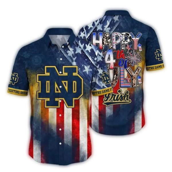 Notre Dame Fighting Irish Happy 4th Of July Hawaiian Shirt 1