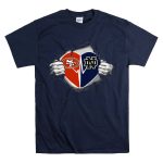Notre Dame Fighting Irish Heart San Francisco 49Ers Split Logo Pullover T-Shirt