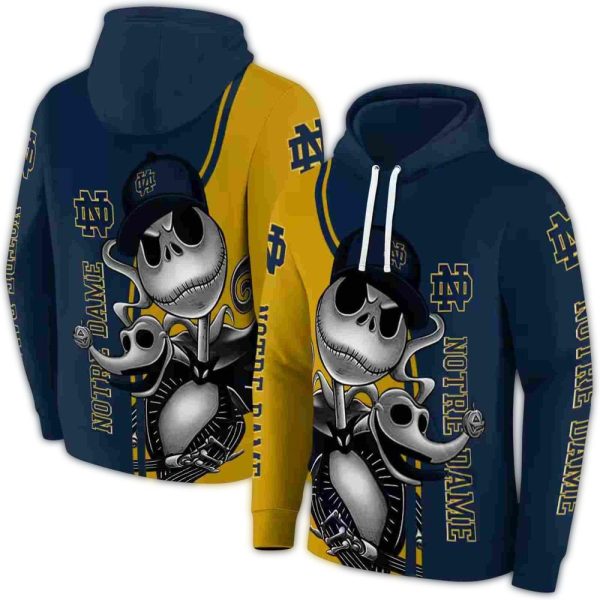 Notre Dame Fighting Irish Jack Skellington AOP Hoodie 1