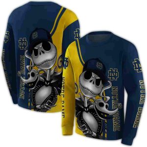 Notre Dame Fighting Irish Jack Skellington All Over Print Sweatshirt