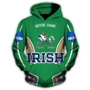 Notre Dame Fighting Irish Mascot Football For Fan All Over Print Hoodie