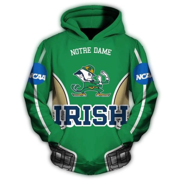 Notre Dame Fighting Irish Mascot Football For Fan AOP Hoodie 1
