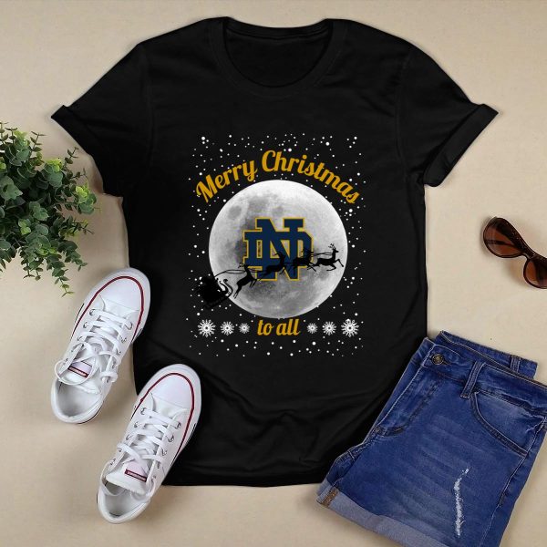 Notre Dame Fighting Irish Merry Christmas To All Shirt Black 1