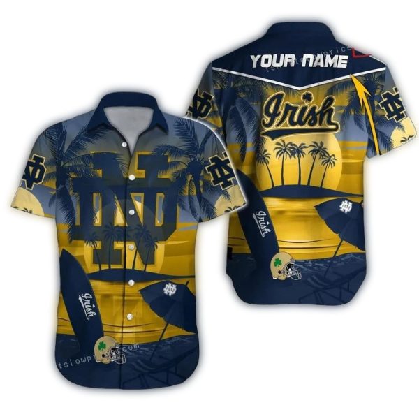 Notre-Dame-Fighting-Irish-NCAA-Custom-Name-Button-Up-Hawaiian Notre Dame Fighting Irish NCAA Custom Name Button Up Hawaiian
