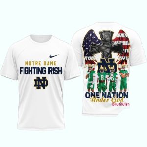 Notre Dame Fighting Irish Ncaa Graphic Player One Nation Under God All Over Print T Shirt