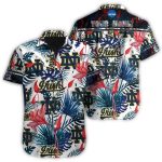 Personalized Notre Dame Fighting Irish Floral Leafs Tropical Vintage Hawaiian Shirt