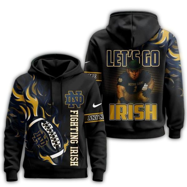 Notre Dame Fighting Irish NCAA Victory Flame Personalized Hoodie Shirt 1