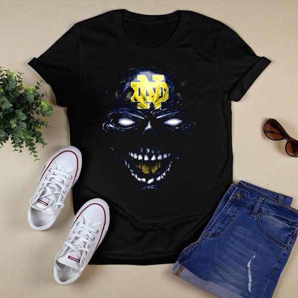 Notre Dame Fighting Irish Nd Skull T Shirt Black 1