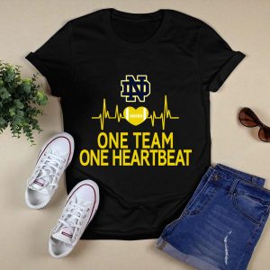 Notre Dame Fighting Irish One Team One Heartbeat Heartbeat Football T-Shirt