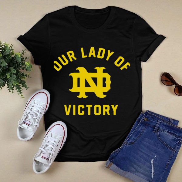 Notre Dame Fighting Irish Our Lady Of Victory T Shirt Black 1