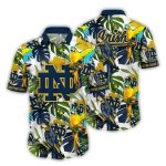 Notre Dame Fighting Irish Parrot Floral Art Hawaiian Shirt