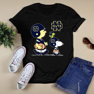 Notre Dame Fighting Irish Peanuts Characters Football Helmets Nd T-Shirt
