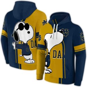 Notre Dame Fighting Irish Playful Snoopy All Over Print Hoodie
