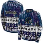 Notre Dame Fighting Irish Reindeer Motif All Over Print Sweatshirt